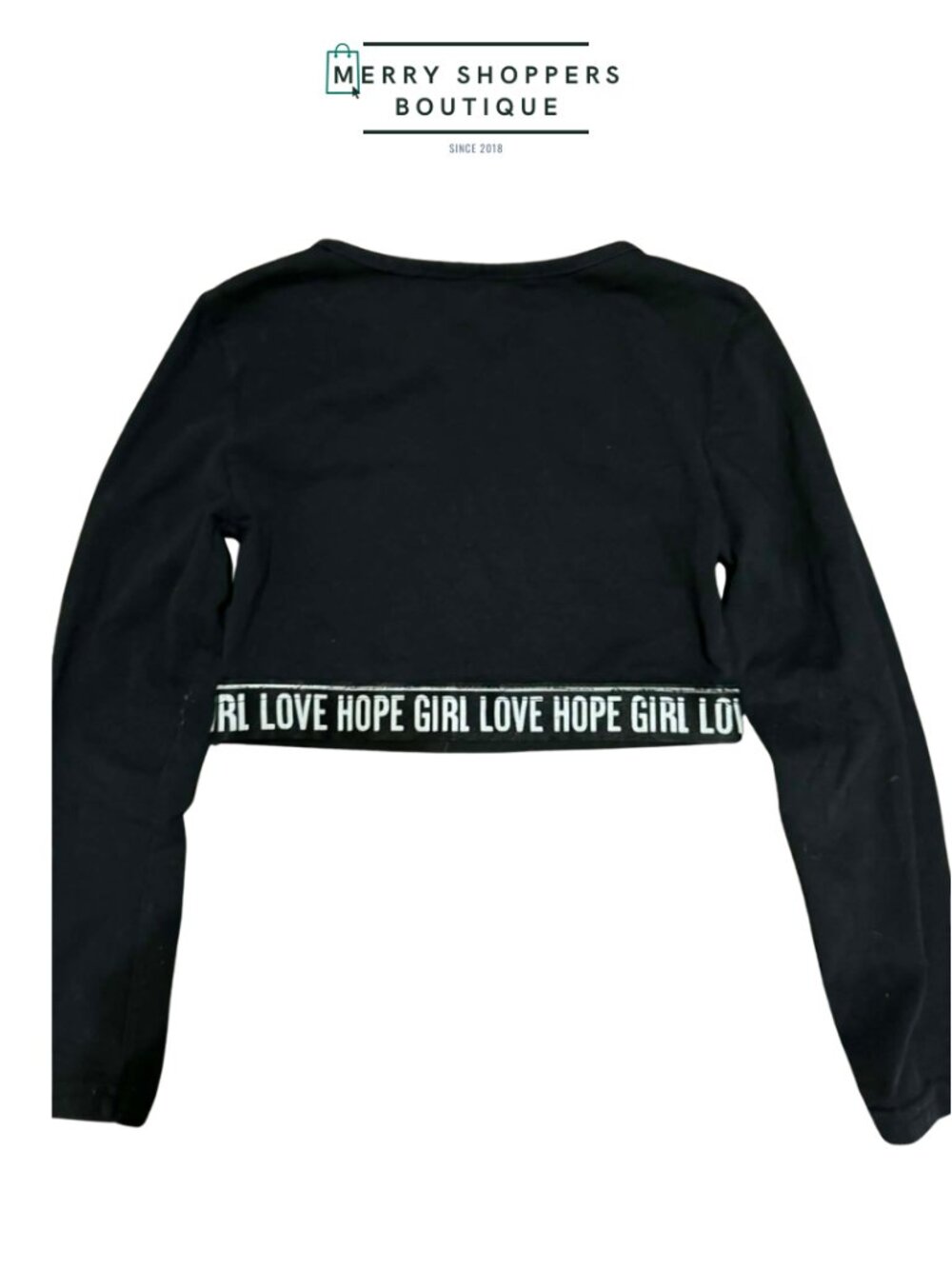 Black Tape Girls Long Sleeve Crop Top